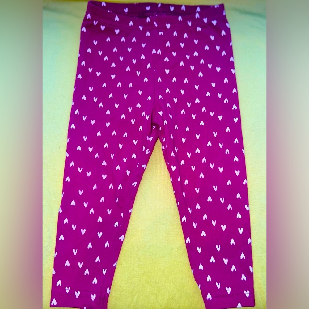 Carters baby girl leggings. GUC 12m